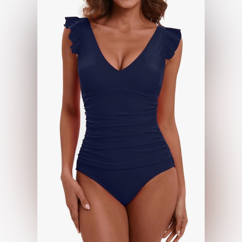 LAPHEE ROSE Women's Ruffled One Piece Swimsuit Tummy Control Bathing Suits
